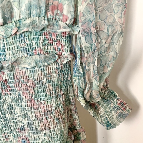 NWT LoveShackFancy Carrillo Asymetric Shirred Dress - Picture 12 of 16